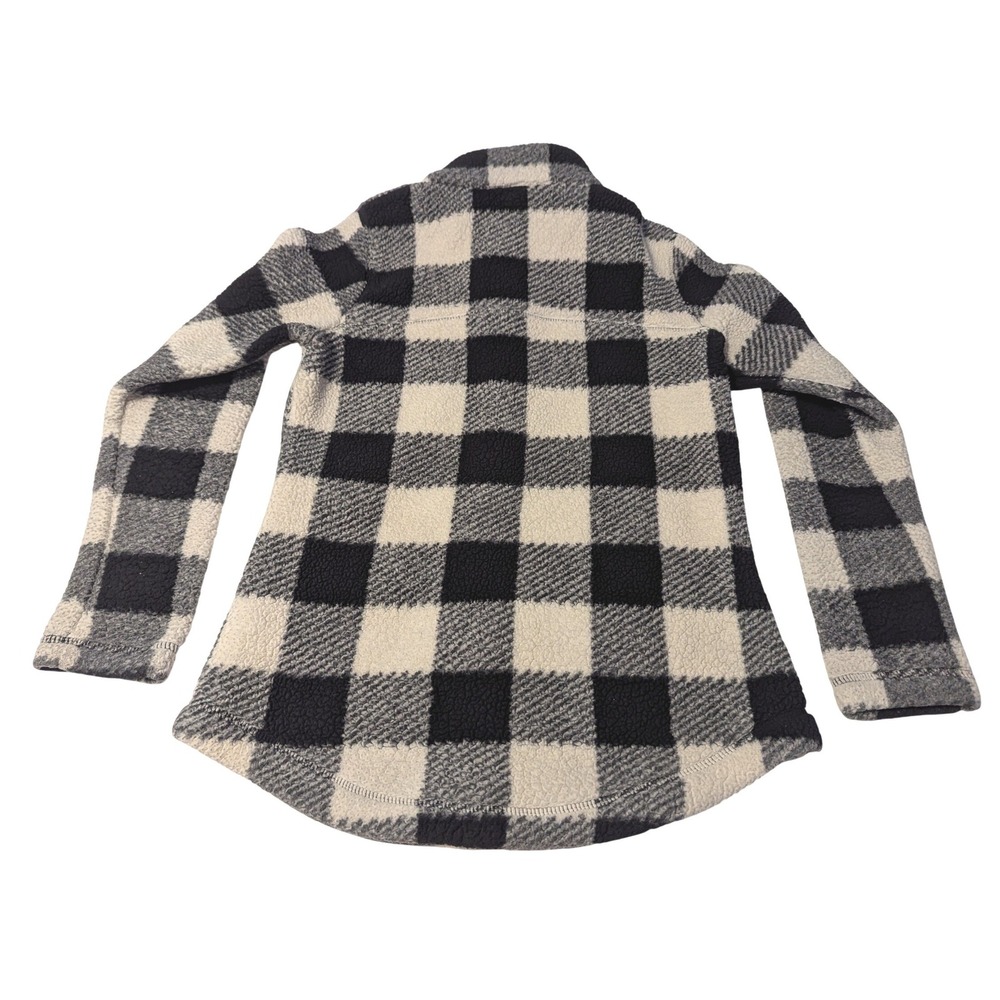 Columbia Women's Size Small Fleece Zip Jacket Black Cream Buffalo Check Sherpa - Picture 5 of 10